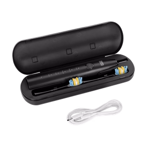 TEESA SONIC 2 garsinis dantų šepetėlis, juodas, 5 režimai, kelioninis dėklas, USB-C