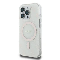 Guess IML 4G fonas Magnetinis dėklas telefonui iPhone 16 Pro - balta