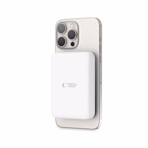 Tech-Protect LifeMag PB11 išorinė baterija su MagSafe 10000mAh 15W USB-C jungtimi - balta + USB-C kabelis