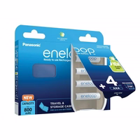 Įkraunamos baterijos PANASONIC ENELOOP AAA 800 mAh 4 szt + langelis (BK-4MCDE/4CP+CASE)