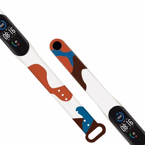Dirželis Moro juosta Xiaomi Mi Band 3 / 4 silikoninis dirželis laikrodžio apyrankė raštas 8
