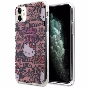 Hello Kitty IML grafičių dėklas telefonui iPhone 11 / Xr - rožinis