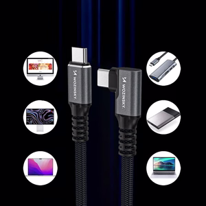 Wozinsky WPS2-UY41S USB-C Thunderbolt 4 240W kampuotas kabelis 2m - juodas