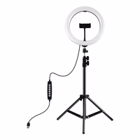 Puluz 1.1 m trikojis stovas su RGBW LED apšvietimu, 26 cm vlogui / transliacijoms / išmaniajam telefonui PKT3044