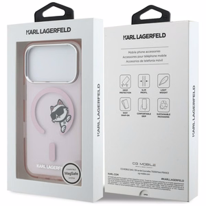 Karl Lagerfeld IML Peekaboo MagSafe Dėklas for iPhone 17 Pro - rožinis