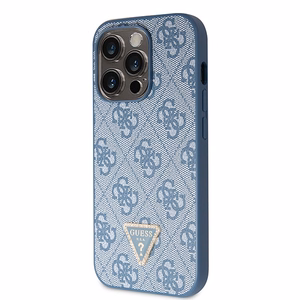 Guess GUHCP14LP4TDSCPB iPhone 14 Pro 6.1" mėlynas/mėlynas kietas dėklas Crossbody 4G Metal Logo