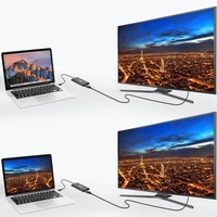 Choetech kištuko adapteris USB Type C Thunderbolt 3 (40Gbps) - 2x DisplayPort 4K 60Hz juodas (HUB-D03)