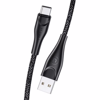 USAMS Laidas pintas U41 USB-C 1m 2A juodas SJ392USB01 (US-SJ392) greitas įkrovimas