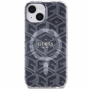 Guess IML GCube Magnetinis dėklas telefonui iPhone 15 / 14 / 13 - juoda