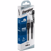 Energizer Ultimate - USB-A to USB-C connecting laidas 2m (juodas)