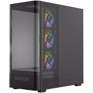 MODECOM kompiuterio korpusas Volcano AQ400 ARGB Midi Juoda