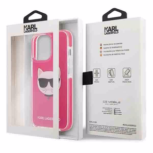 KARL LAGERFELD KLHCP13LTPECPI IPHONE 13 PRO / 13 6.1 "DĖKLAS FUCHSIA / FUSCHIA CHOUPETTE HEAD