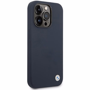 Dėklas telefonui BMW BMHMP14XSILNA iPhone 14 Pro Max 6.7 - mėlynas silikoninis logotipas MagSafe