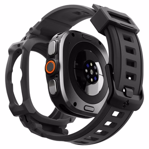 „Spigen Rugged Armor Pro“ dėklo ir dirželio rinkinys, skirtas „Samsung Galaxy Watch Ultra 2 (2026)“ 47 mm – matinis juodas