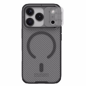 "Nillkin CamShield Pro MagSafe" suderinamas dėklas, skirtas "iPhone 17 Pro Max" - skaidrus, juodas
