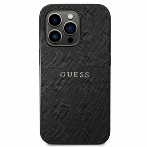 Guess Saffiano dirželis dėklas telefonui iPhone 14 Pro - juodas