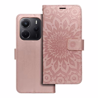 MEZZO knygos dėklas XIAOMI Redmi Note 14 5G mandala rožinis auksas