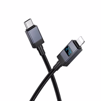 Kabelis USB C į Lightning Hoco PD 27W su ekranu 1 m X118 juodas