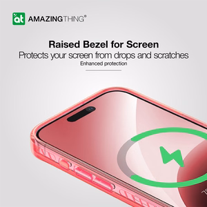 Amazing Thing Titan Pro Neon Mag piniginės dėklas 10FT IP156.1PTWPN Iphone 15 Pro rožinė su stovu