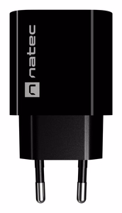 NATEC RIBERA sieninis įkroviklis 1X USB-A + 1X USB-C 20W juodas