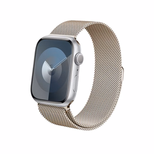 Crong Milano Steel nerūdijančiojo plieno dirželis, skirtas Apple Watch 44 / 45 / 46 / 49 mm, šampano spalvos