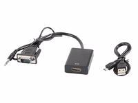 Lanberg AD-0021-BK vaizdo kabelio adapteris 0,2 m HDMI A tipo (standartinis) VGA (D-Sub) Juoda
