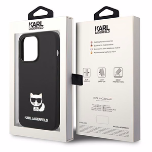 Karl Lagerfeld KLHCP14XSLCTBK iPhone 14 Pro Max 6.7 "kietas dėklas juodas / juodas Silikoninis Choupette Kūnas