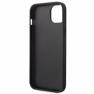 Dėklas telefonui Ferrari FEHCP14MRBUK iPhone 14 Plus 6.7 juodas odinis šonų įspaudas