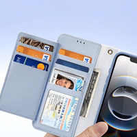 Dux Ducis Lawa iPhone 16e odinis dėklas su nuimama magnetine pinigine - mėlynas