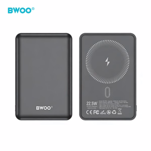 BWOO P82 10000mAh 15W išorinė baterija belaidis krovimas tamsiai pilka