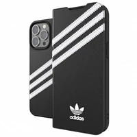 Adidas OR knygelės tipo dėklas PU iPhone 13 Pro / iPhone 13 – juodas ir baltas