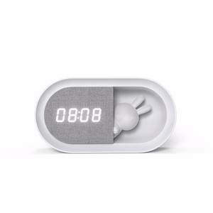 Alarm clock with LED Bunny night light PURE FNL-05 INGRID baltas long Forever Light
