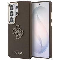 Guess dėklas Grained Big 4G Metal Logo skirtas Samsung Galaxy S26 Ultra rudas