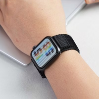 FORCELL F-DESIGN FA05 nailoninis dirželis APPLE laikrodžiui 42 / 44 / 45 / 49 mm juodas