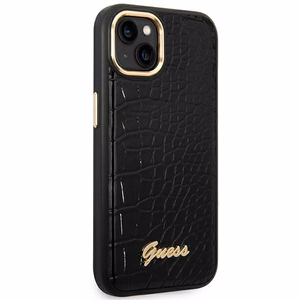 Guess GUHCP14MHGCRHK iPhone 14 Plus 6.7 "juodas/juodas kietas dėklas Croco Collection