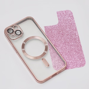 Blizgus chromuotas Mag dėklas iPhone 13 6,1" rožinė
