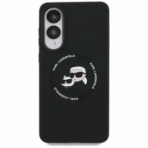 Karl Lagerfeld silikoninis Nauble galvos ir apskritimo Magnetinis dėklas telefonui Samsung Galaxy S25 Edge - juodas