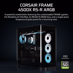 Corsair 4500X RS-R ARGB grūdintas stiklas vidutinio bokštelio korpusas, juodas