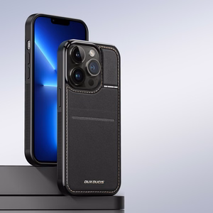 3in1 Piniginės dėklas su stovu iPhone 13 Pro MagSafe RFID Blokatorius Dux Ducis Rafi Mag - juodas
