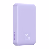 Maitinimo baterija "Baseus Magnetic Mini" 10000 mAh, USB-C 20W MagSafe (violetinė)