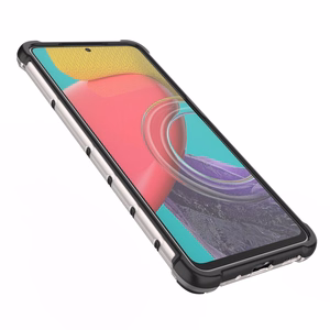 Korėtas dėklas šarvuotas dangtelis su geliniu rėmeliu Samsung Galaxy M53 5G Juodas