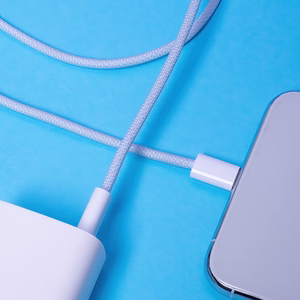 "Maxlife MXUC-06" kabelis USB-C - USB-C 1,0 m 20W mėlynas nailonas