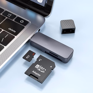 Atminties kortelių skaitytuvas Hoco HB45 2-in-1 USB3.0 pilkas