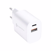 Įkroviklis Forcell (1xUSB-C;1xUSB 3A 30W) baltas