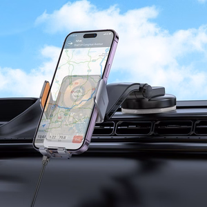 HOCO automobilinis laikiklis telefonui priekinio stiklo ir centrinės konsolės HW8 (15W) juodas