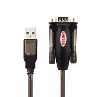 UNITEK Y-105A serijinis kabelis Juoda 1,5 m USB A tipo DB-9