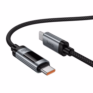 Kabelis USB A į USB C Hoco PD 6A 240W 1,2 m U148 su skaitmenine indikacija - juodas