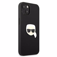 Karl Lagerfeld Odinis Ikonik Karl's Head Metalinis dėklas iPhone 13 mini - juodas