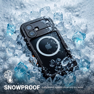 Crong Seal Cover vandeniui atsparus IP68 dėklas, skirtas iPhone 17, juodas
