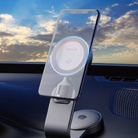 Automobilinis laikiklis Dudao "F21 Pro" Juodas (15W / Magsafe suderinamas) (magnetinis / lipnus pagrindas)